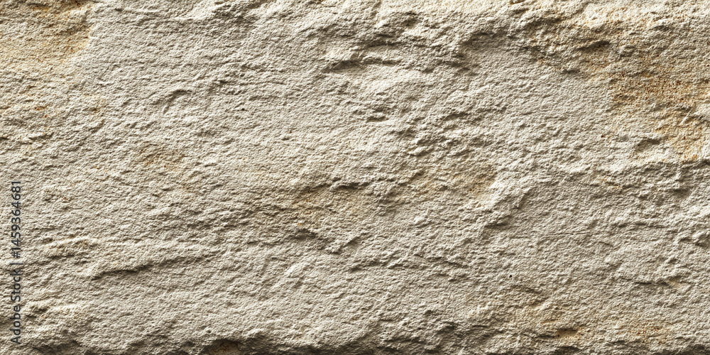 Poster close-up of beige stone texture, rough and uneven surface, showcasing natural stone's granular appea
