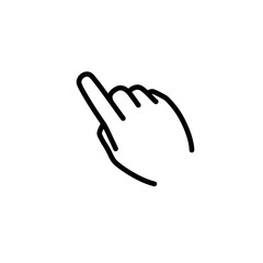 Simple hand icon, pointing finger icon vector.