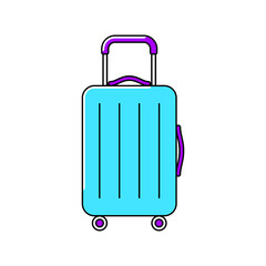Suitcase icon. Travel illustration and tourism item.