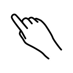 Simple hand icon, pointing finger icon vector.