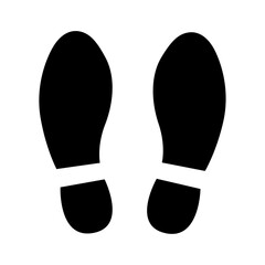 Vector simple black human footprints with shoes isolated on white background
