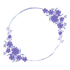 frame with purple flowers