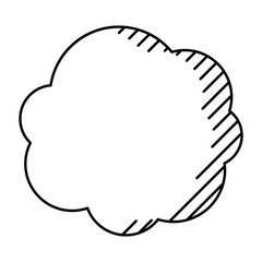 Speech bubble in line art style. Decorative abstract background.