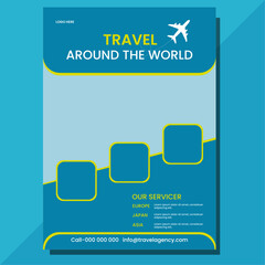 Travel Flyer Layout,Business Travel flyer.Modern Travel Flyer Design
