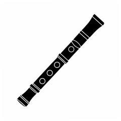 creative Silhouette Fue– Japanese bamboo flute Vector Illustration 