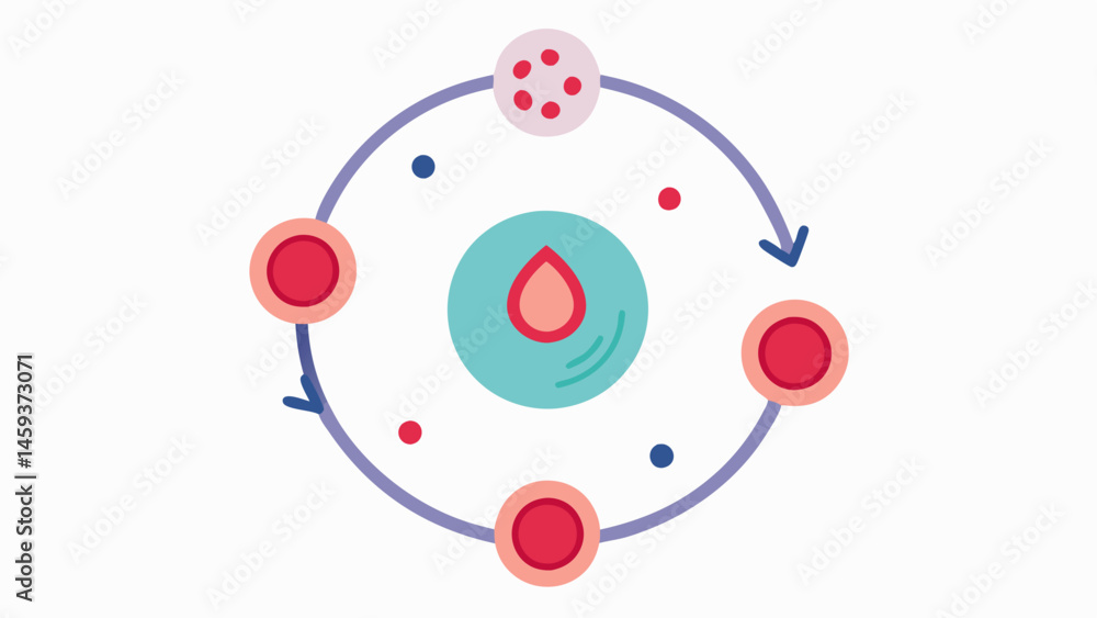 Poster infinite loop a circular flow diagram showing exosomes delivering nourishment to skin cells which in