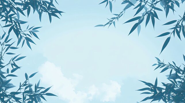 Tranquil Bamboo Leaves Background for Tanabata Banner