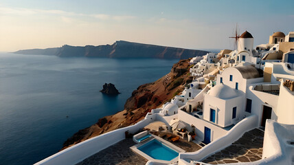 Areal View of Santorini Greece