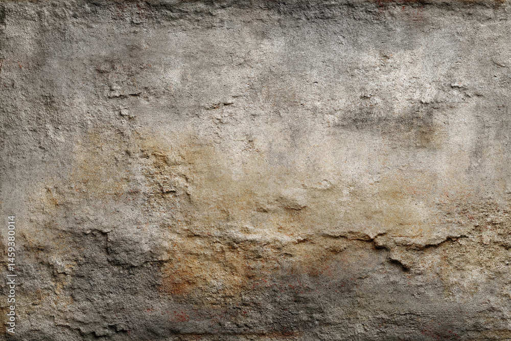 Poster gray and beige stone texture image, rough surface with cracks and crevices, ideal for background or 