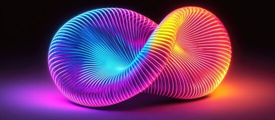 Intertwined Neon Spirals