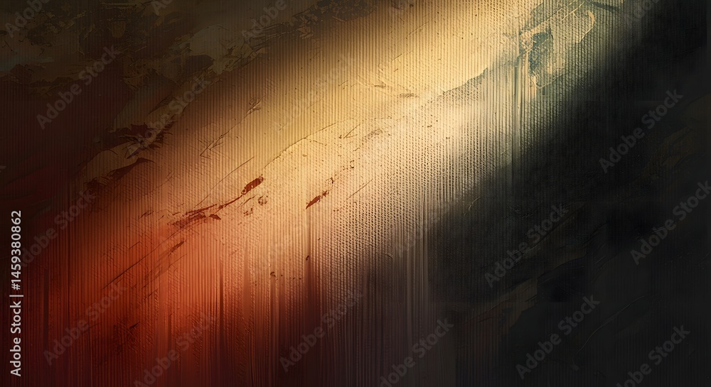 Poster abstract background with vertical lines and a blend of orange yellow and dark tones creating depth