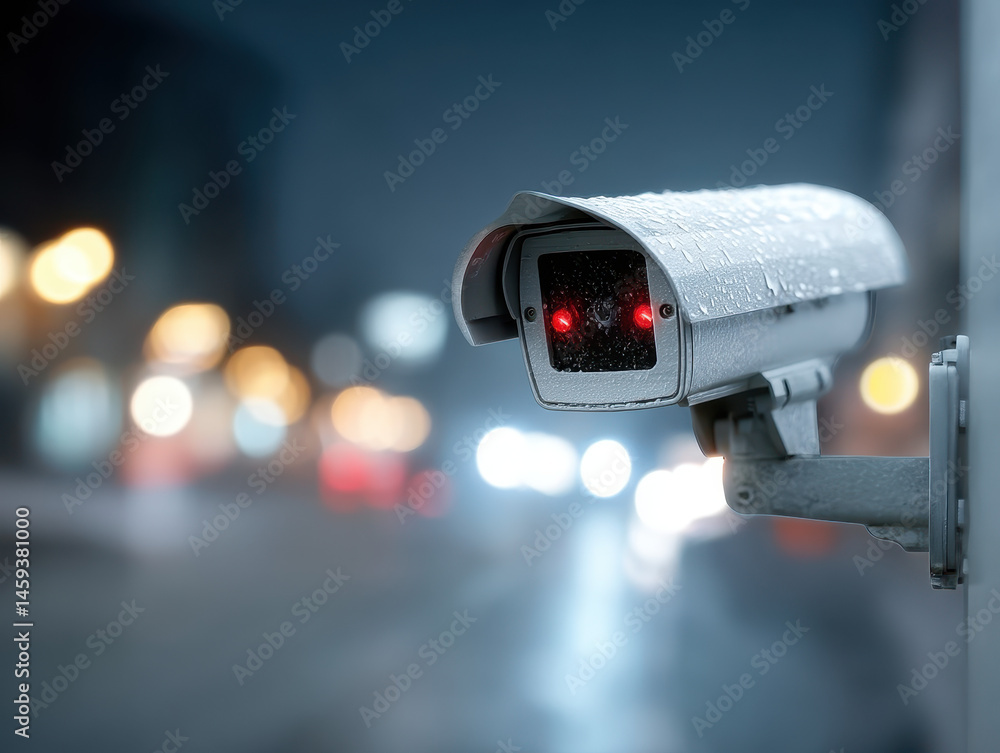 Poster high-tech surveillance system intercepting social media deception with ai blocking harmful narrative