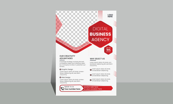 Modern clean and minimalist creative corporate business flyer design template . Startup Company Promotional poster design with colorful gradient trendy style. 	
