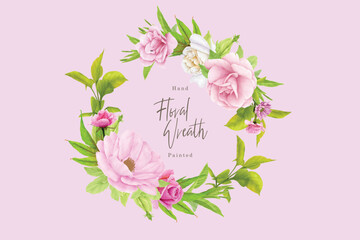 watercolor rose wreath design 