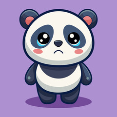 Fototapeta premium Download Cute Panda Crying Cartoon Vector Icon Illustration. Eps File For Design.