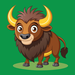 Buffalo cartoon vector.