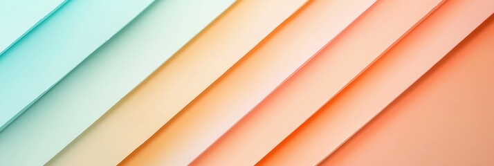 Obraz premium Pastel colored paper layers in gradient, smooth surface, abstract backdrop