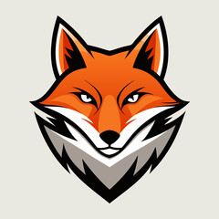 Obraz premium Download A Fox Head Icon, Featuring A Modern Stylish Shape With An Underline, Set On A Solid White Background Silhouette Black Vector Art Illustration Eps File For Design.