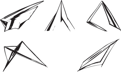 A set of vector elements, modern flat design with intricate black lines and futuristic aesthetics of sharp angles and smooth curves, simple two-dimensional shapes, soft dreamy atmosphere and high tech