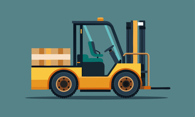 Fototapeta premium Download Realistic Forklift Construction Vehicle Vector Art Illustration Eps File For Design.