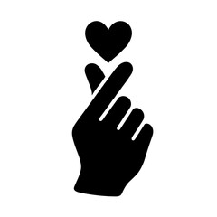 Obraz premium Solid Korean finger heart gesture icon for love