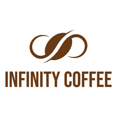 infinity coffee shop cafe flat minimalist logo design