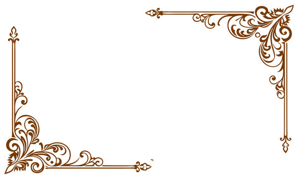 Download Vintage Ornaments Corners Borders Design Vector Art Illustration Eps File For Design.