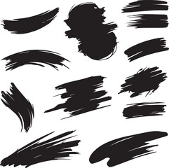 black brush strock set 