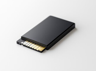 Sleek Black Memory Card Adapter: Minimalist Product Shot