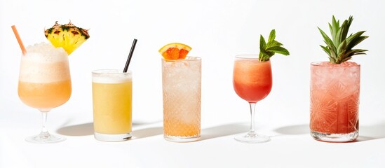 Variety of refreshing summer cocktails