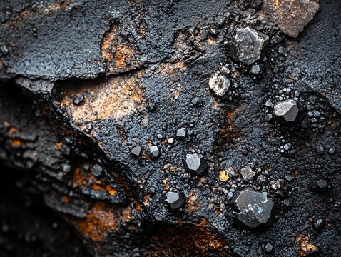 Exploring chromite ore a detailed look at weathered black silicate minerals nature macro photography close-up geological features