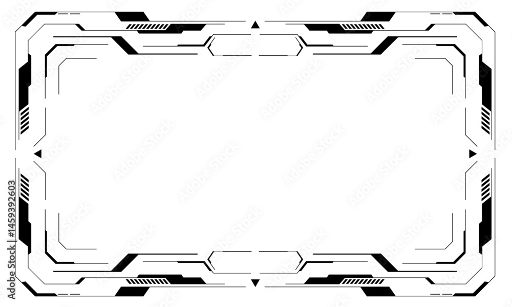 Poster hud frames black user interface elements design modern technology futuristic control panel screen di