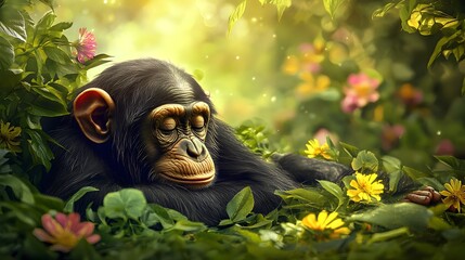 Tranquil Forest Chimpanzee: A Heartfelt Portrayal for World Wildlife Day
