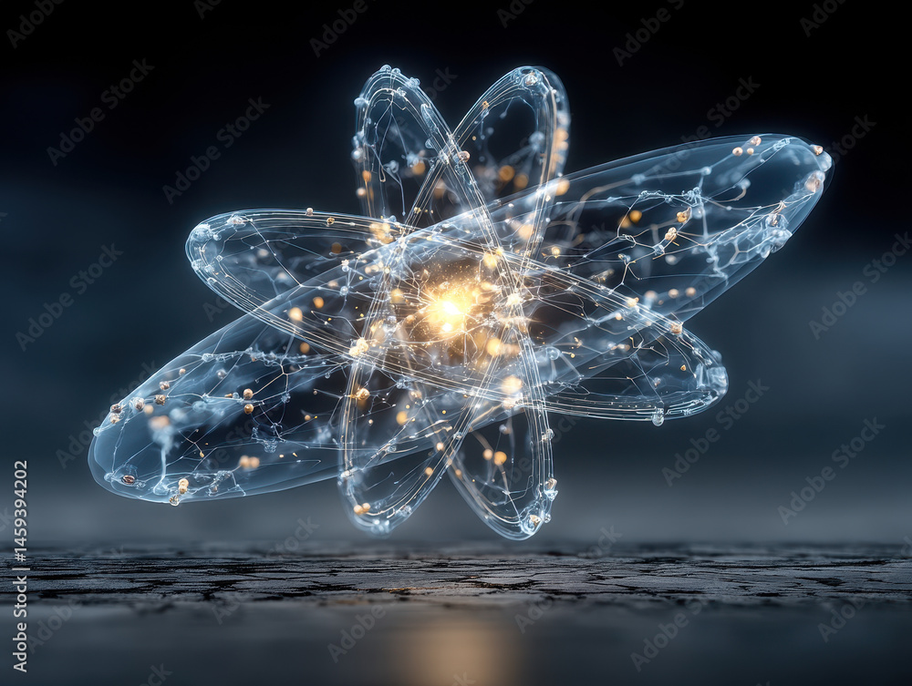 Aufkleber fusion of artificial intelligence and nuclear technology enhances atomic energy efficiency with digi