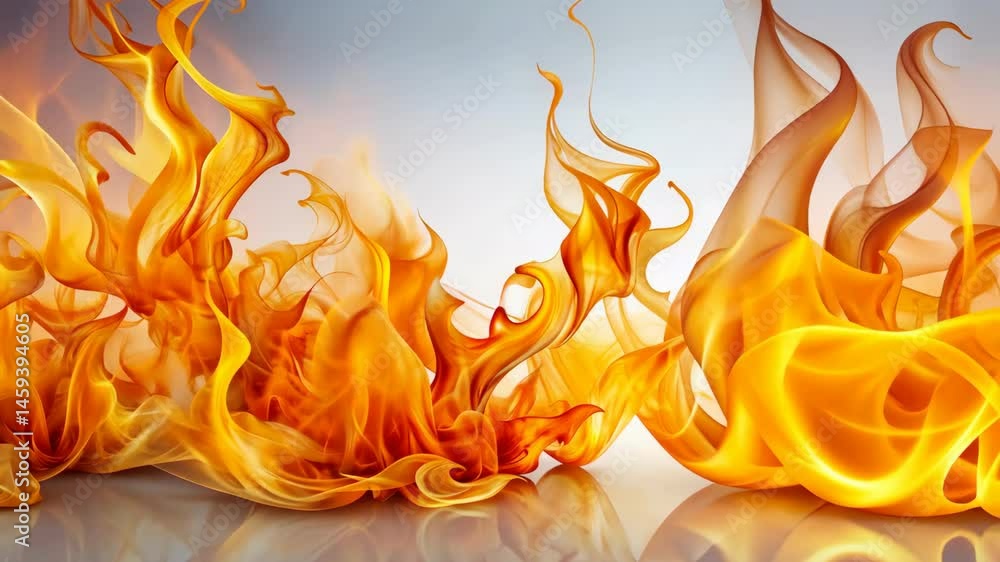 Poster golden flames dance and flicker a seamless loop of abstract fire animation