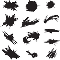 black brush strock set 