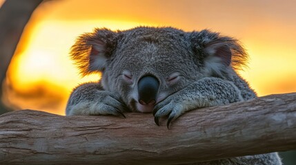 Koala Sunset Slumber: A Peaceful Australian Evening