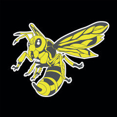 editorial design and vector illustration about cartoon in monsters with the name bee ready to print for stickers