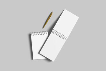 A6 Paper Notebook Mockup with Soft Shadows for Client Presentations