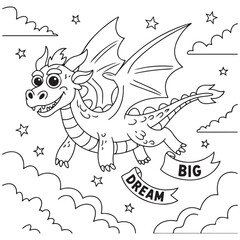 Fun Dragon Coloring Pages for Kids Spark Vector Imagination and Creativity. with white background