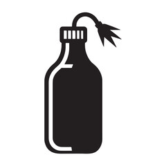 Refined Molotov Cocktail silhouette, sharp and powerful – Molotov Cocktail illustration – Minimalist Molotov Cocktail vector – Weapon silhouette

