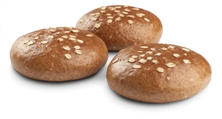 Oatmeal Buns: Three Rustic Brown Rolls, Simple Bakery Delight