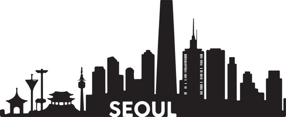 Obraz premium Seoul Skyline SVG | South Korea Cityscape Cut File for Cricut & SilhouetteKorean Culture SVG | Seoul Landmarks & Traditions | Travel Design ClipartNamsan Tower SVG | Seoul Night Skyline | Korean C