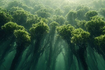 Submerged Forest: An Ethereal Underwater Grove
