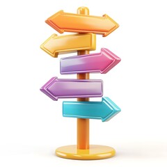 Colorful directional signpost