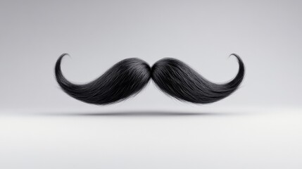 Black mustache hair curls up