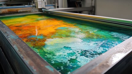 Vibrant Hues: A Colorful Abstract Fluid Painting