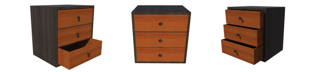 Bedside cabinet wood black