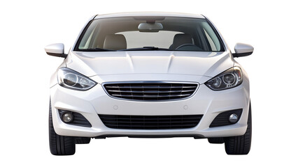 white car isolated on transparent white background, clipping path