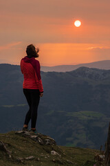 Beautiful sunset from Aloña mountain in the Basque Country
